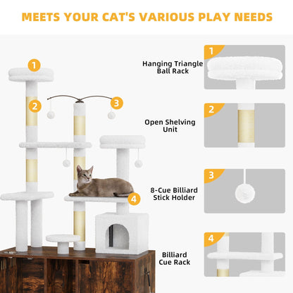 Moasis Doppia Lettiera per Gatti con Tiragraffi e Albero per Gatti