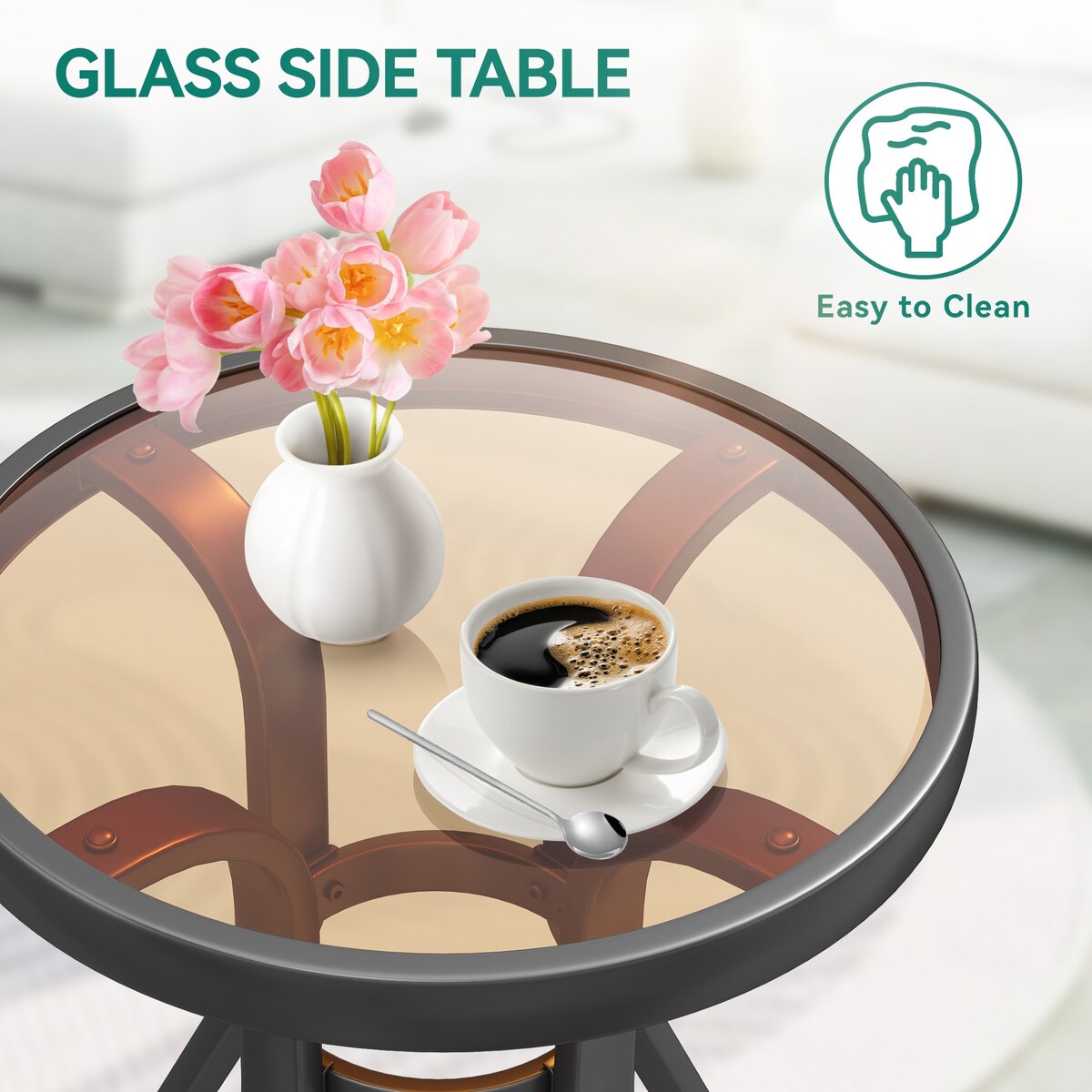 Set da bistrot da giardino Moasis Red da 3 pezzi, mobili da esterno con sedute imbottite - 3 pezzi