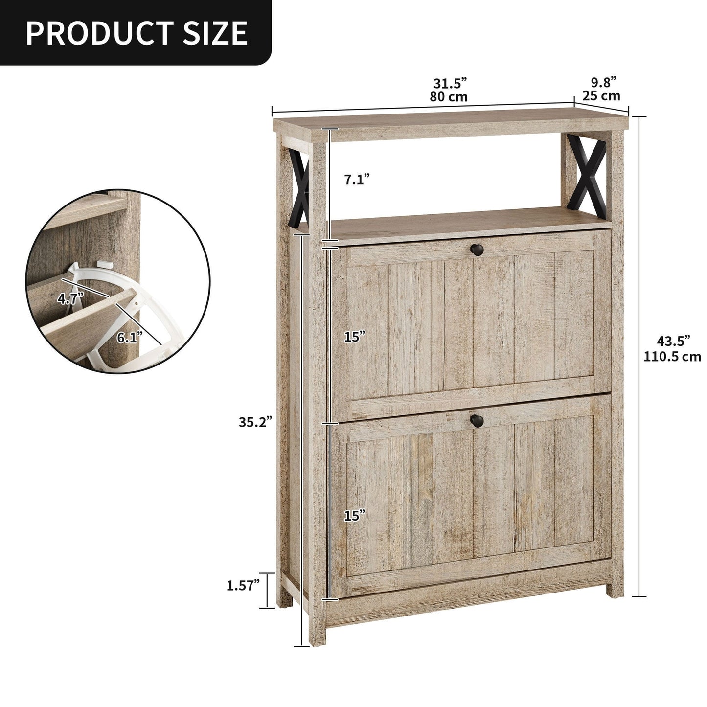 Moasis Scarpiera con 2 scomparti per ingresso e corridoio