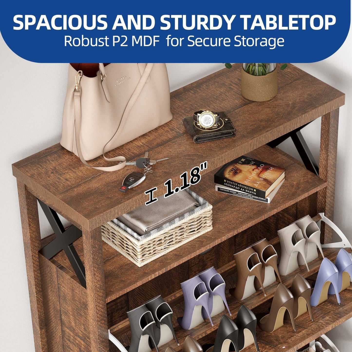 Moasis Scarpiera con 2 scomparti per ingresso e corridoio