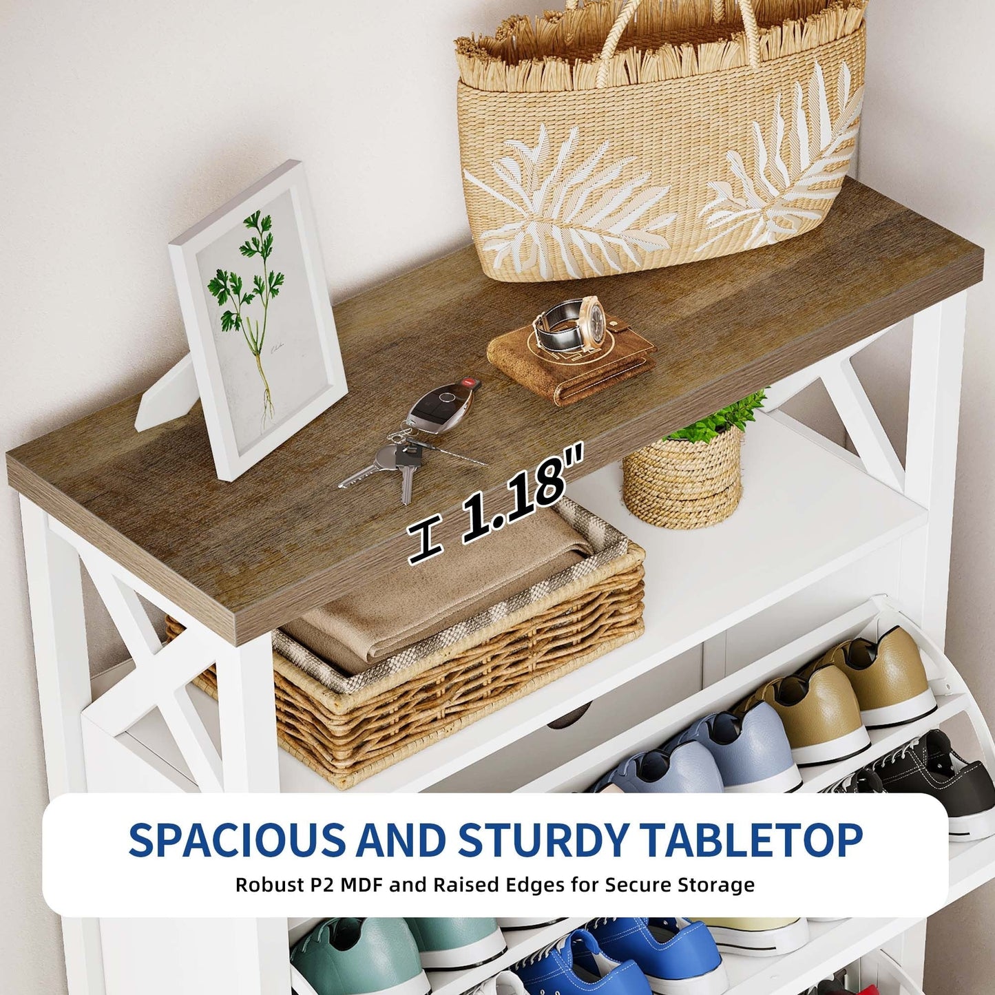 Moasis Scarpiera con 2 scomparti per ingresso e corridoio