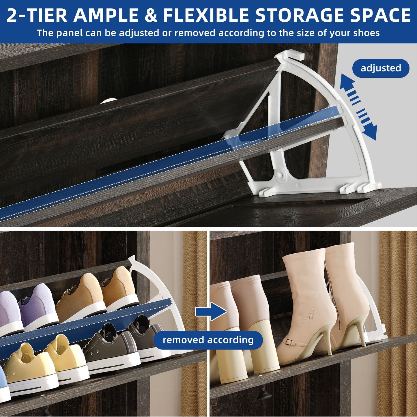 Moasis Scarpiera con 2 scomparti per ingresso e corridoio