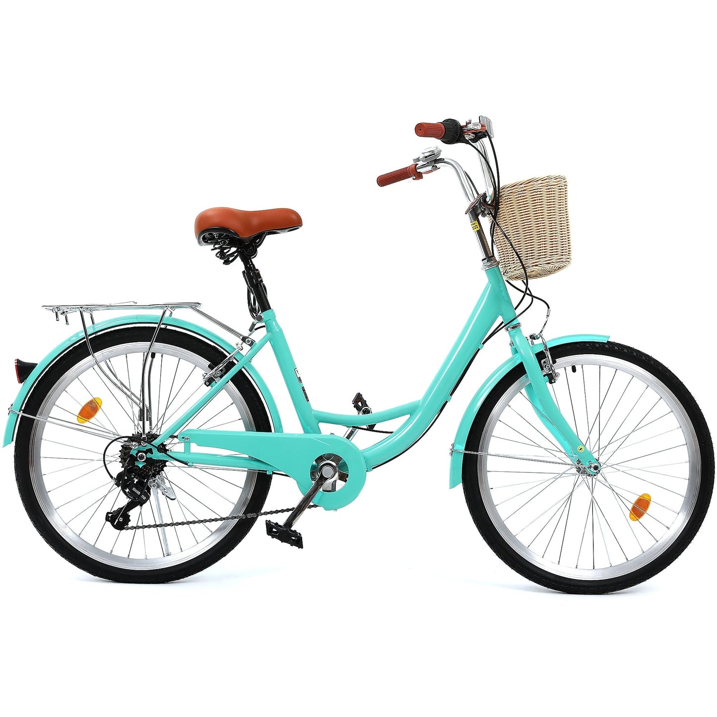 Moasis24/26 Bicicletta Cruiser a 7 velocità, regolabile, con passaggio interno, per pendolari