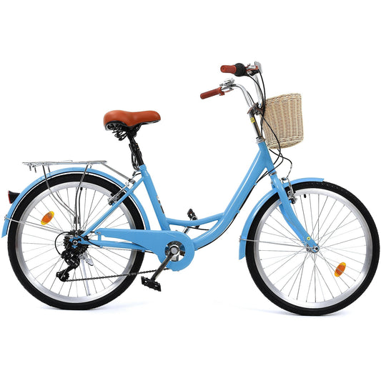 Moasis24/26 Bicicletta Cruiser a 7 velocità, regolabile, con passaggio interno, per pendolari