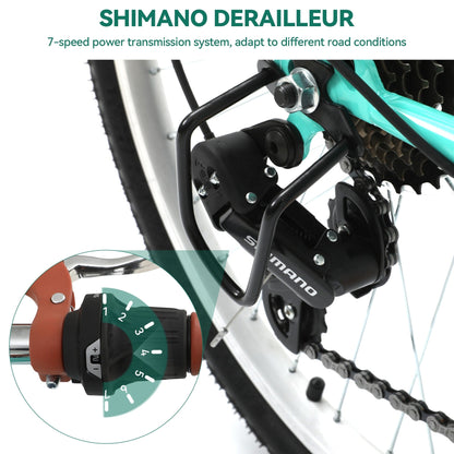 Moasis24/26 Bicicletta Cruiser a 7 velocità, regolabile, con passaggio interno, per pendolari