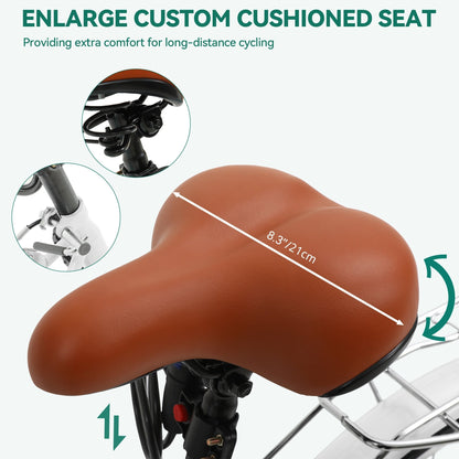 Moasis24/26 Bicicletta Cruiser a 7 velocità, regolabile, con passaggio interno, per pendolari