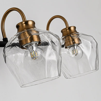 Applique da parete moderne da bagno a 3/4 luci dimmerabili con paralume in vetro