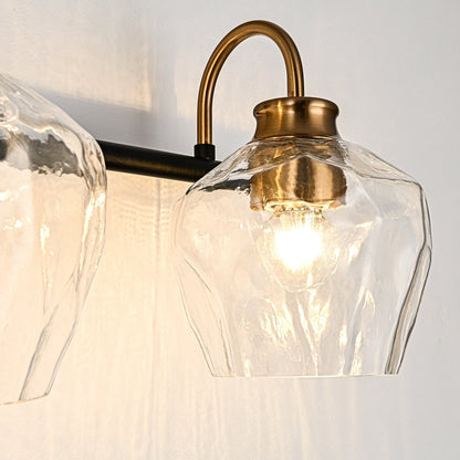 Applique da parete moderne da bagno a 3/4 luci dimmerabili con paralume in vetro