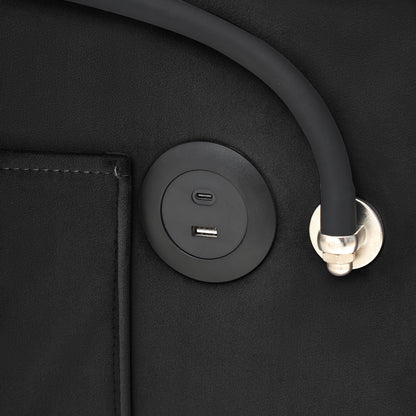 Divano letto singolo convertibile moderno 70.86 3 in 1 con schienale regolabile e porta di ricarica USB per soggiorno