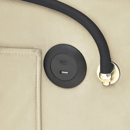 Divano letto singolo convertibile moderno 70.86 3 in 1 con schienale regolabile e porta di ricarica USB per soggiorno