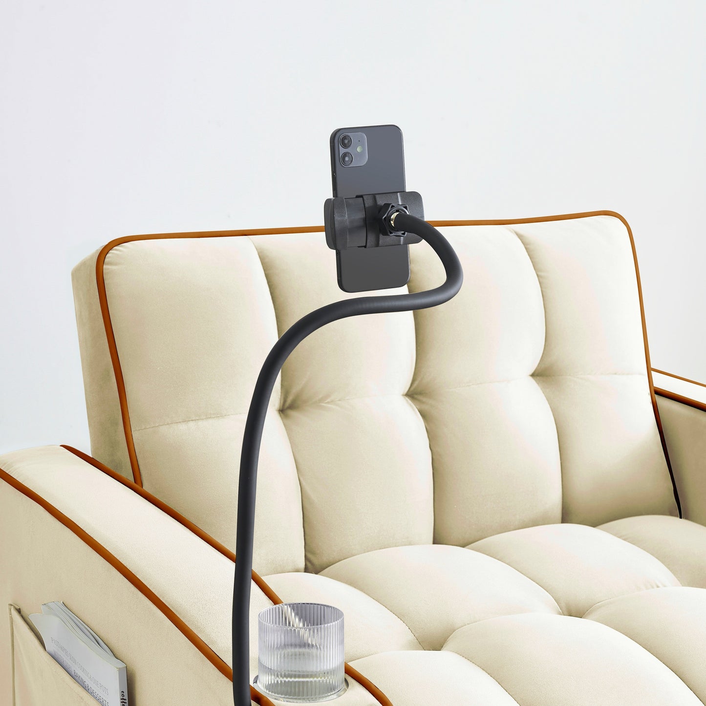 Divano letto singolo convertibile moderno 70.86 3 in 1 con schienale regolabile e porta di ricarica USB per soggiorno