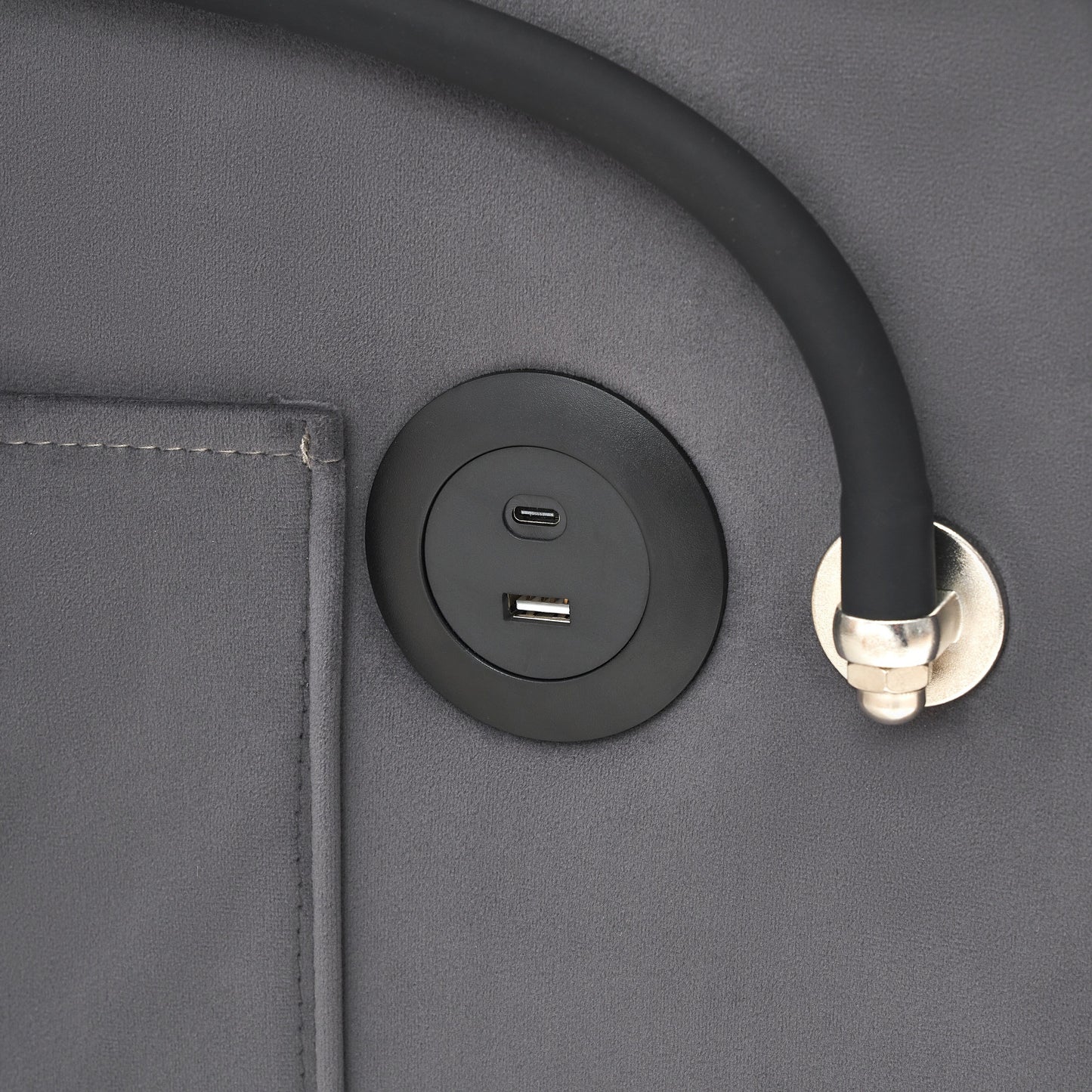 Divano letto singolo convertibile moderno 70.86 3 in 1 con schienale regolabile e porta di ricarica USB per soggiorno