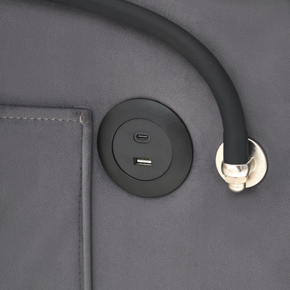 Divano letto singolo convertibile moderno 70.86 3 in 1 con schienale regolabile e porta di ricarica USB per soggiorno