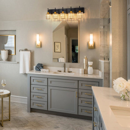 Applique da parete moderne con paralumi in cristallo dimmerabili per il bagno