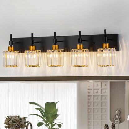 Applique da parete moderne con paralumi in cristallo dimmerabili per il bagno