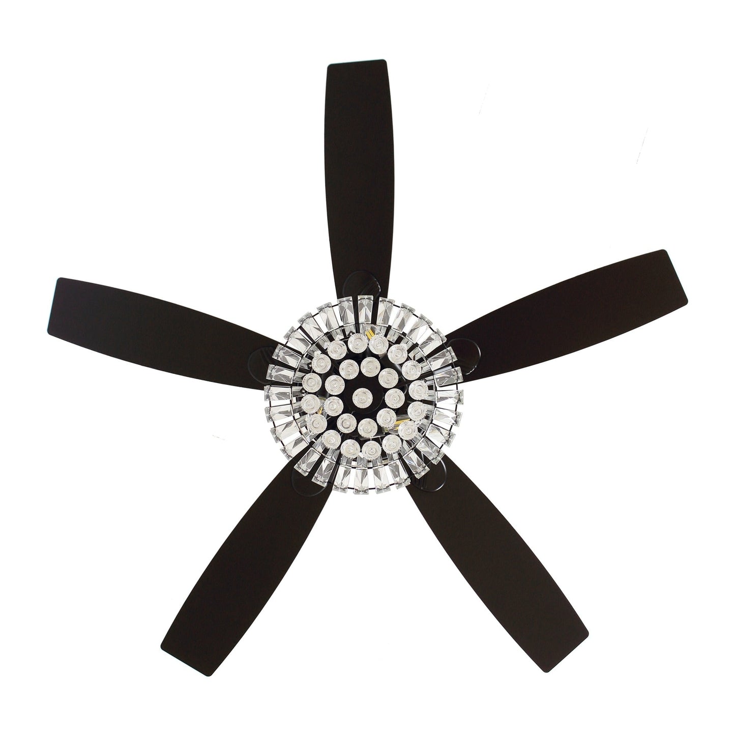 Ventilatore da soffitto moderno in cristallo cromato da 52 pollici con telecomando