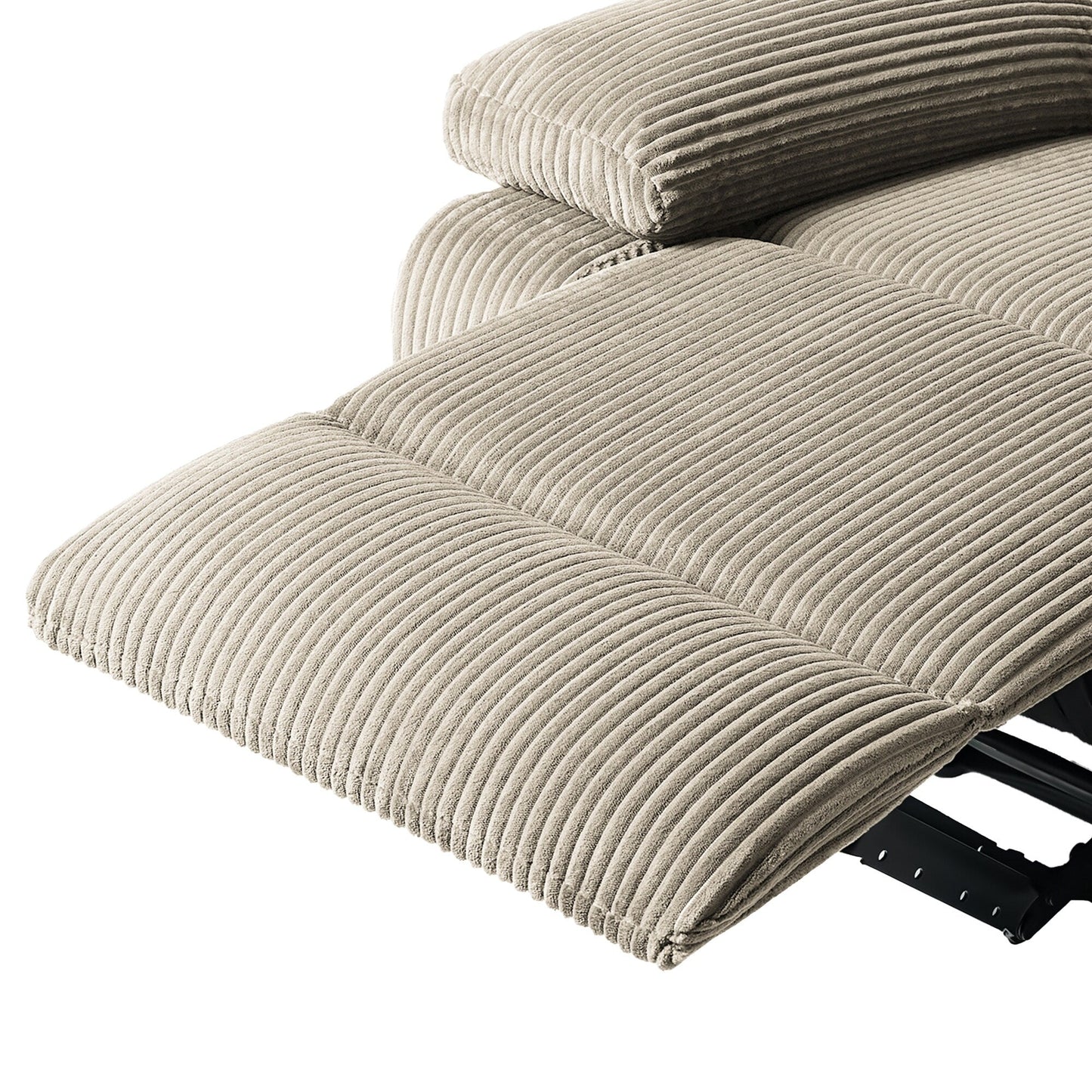 Poltrona reclinabile manuale moderna in velluto a coste, reclinabile regolabile con braccioli larghi