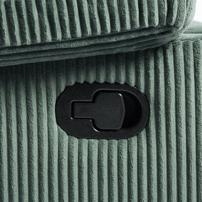 Poltrona reclinabile manuale moderna in velluto a coste, reclinabile regolabile con braccioli larghi