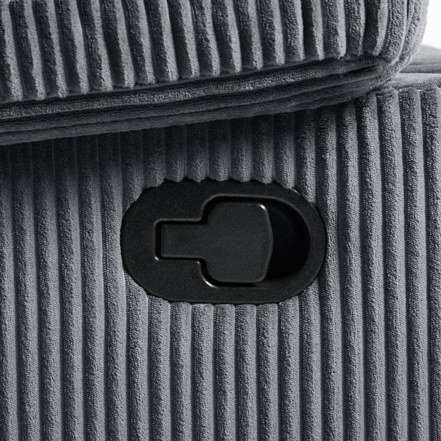 Poltrona reclinabile manuale moderna in velluto a coste, reclinabile regolabile con braccioli larghi