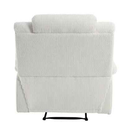 Poltrona reclinabile manuale moderna in velluto a coste, reclinabile regolabile con braccioli larghi