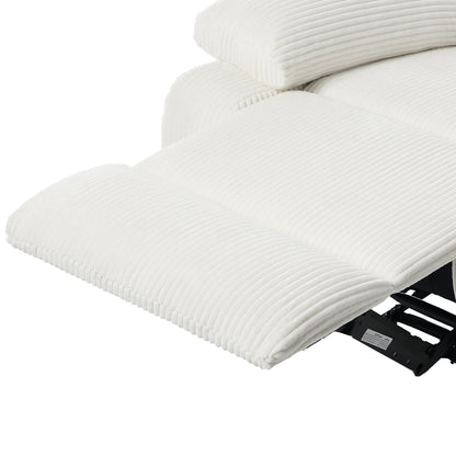 Poltrona reclinabile manuale moderna in velluto a coste, reclinabile regolabile con braccioli larghi