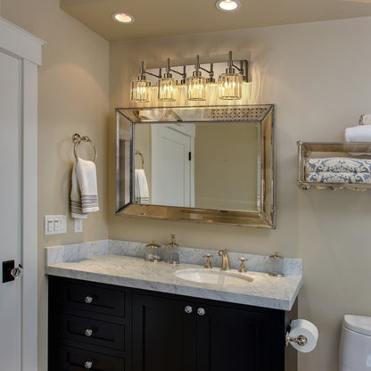 Applique da parete moderne con paralumi in cristallo dimmerabili per il bagno