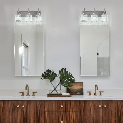 Applique da parete moderne con paralumi in cristallo dimmerabili per il bagno