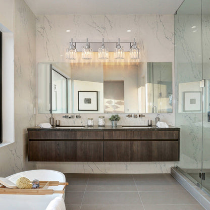 Applique da parete moderne con paralumi in cristallo dimmerabili per il bagno