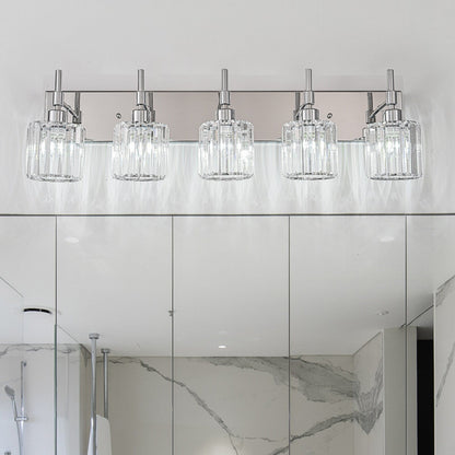 Applique da parete moderne con paralumi in cristallo dimmerabili per il bagno