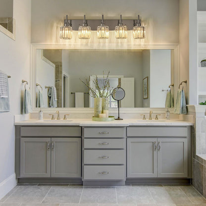 Applique da parete moderne con paralumi in cristallo dimmerabili per il bagno