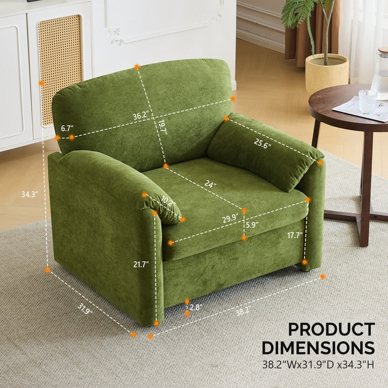 Poltrona moderna con orecchie di elefante, divano decorativo, seduta comoda per soggiorno e camera da letto