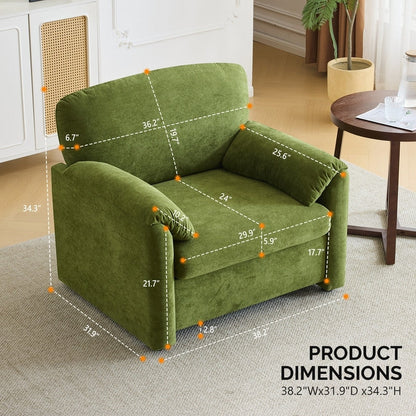 Poltrona moderna con orecchie di elefante, divano decorativo, seduta comoda per soggiorno e camera da letto