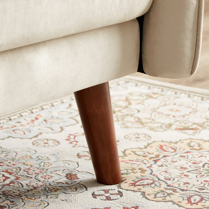 Divano letto futon moderno, divano letto trasformabile con gambe in legno affusolate, 78,35 L, piccolo divano con schienale diviso per soggiorno