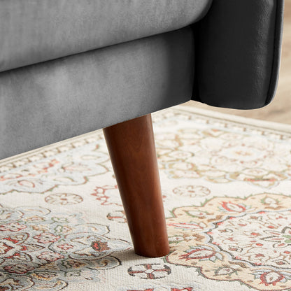 Divano letto futon moderno, divano letto trasformabile con gambe in legno affusolate, 78,35 L, piccolo divano con schienale diviso per soggiorno