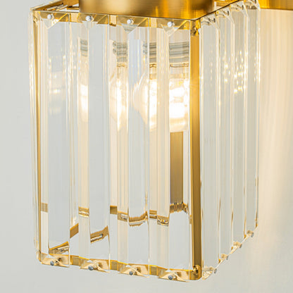 Applique da parete moderna dimmerabile in oro Glam Cylinder, lampada da toeletta in cristallo per bagno
