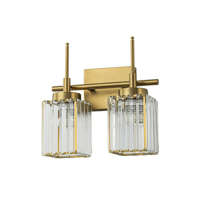 Applique da parete moderna dimmerabile in oro Glam Cylinder, lampada da toeletta in cristallo per bagno