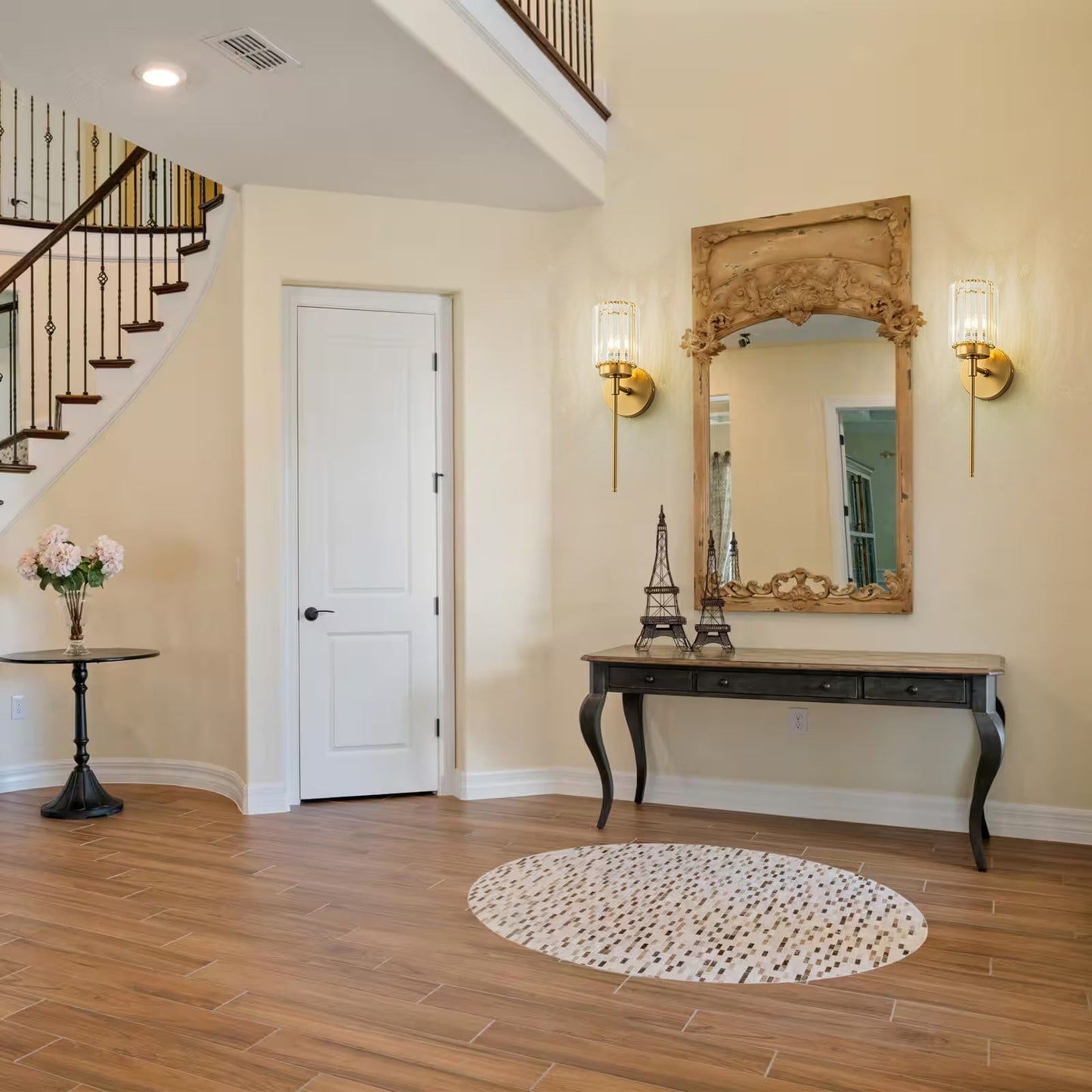 Applique da parete moderna dimmerabile in oro Glam Cylinder, lampada da toeletta in cristallo per bagno