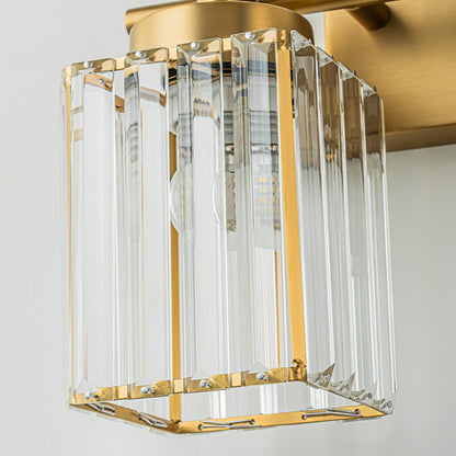 Applique da parete moderna dimmerabile in oro Glam Cylinder, lampada da toeletta in cristallo per bagno