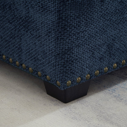 Divano componibile moderno a L in ciniglia con divano letto estraibile, sedute contenitore, pouf e 2 cuscini per soggiorno