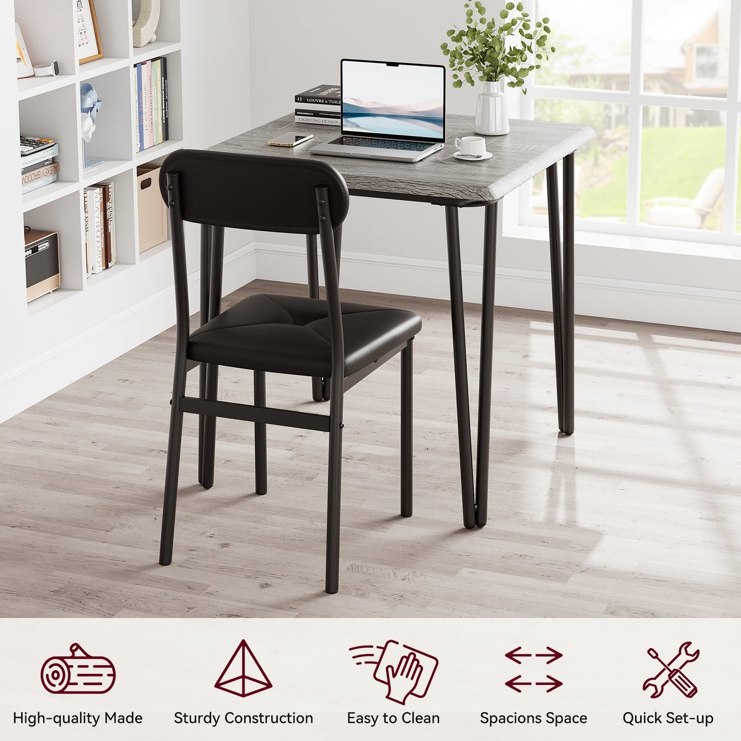 Set da pranzo moderno per cucina e sala da pranzo - 3 pezzi