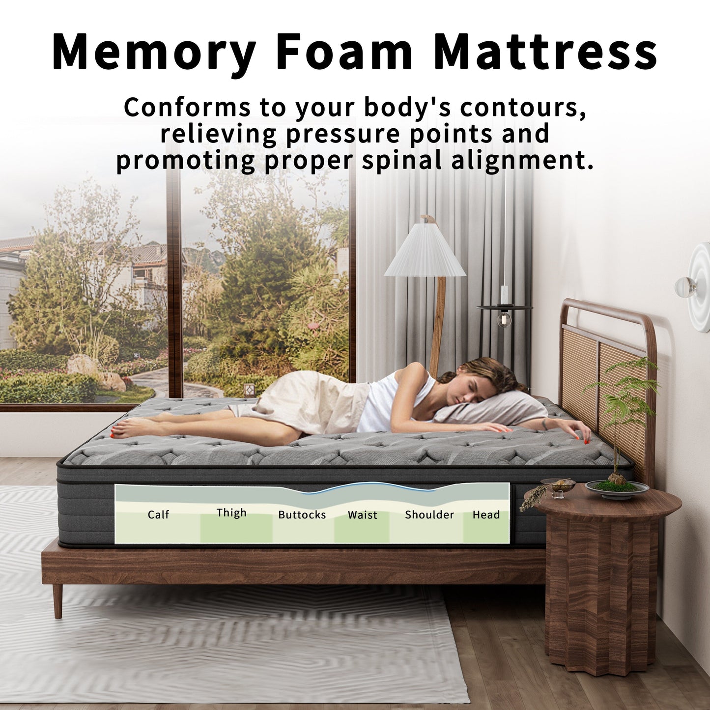 Materasso Modland Hybrid Medium Euro Top da 14 pollici, materasso a molle insacchettate in una scatola