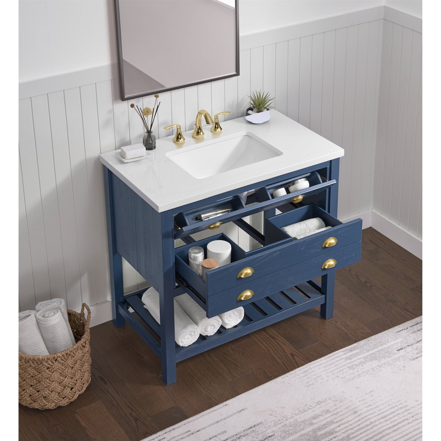 Mobile bagno singolo Monterey 37 Farmhouse con piano