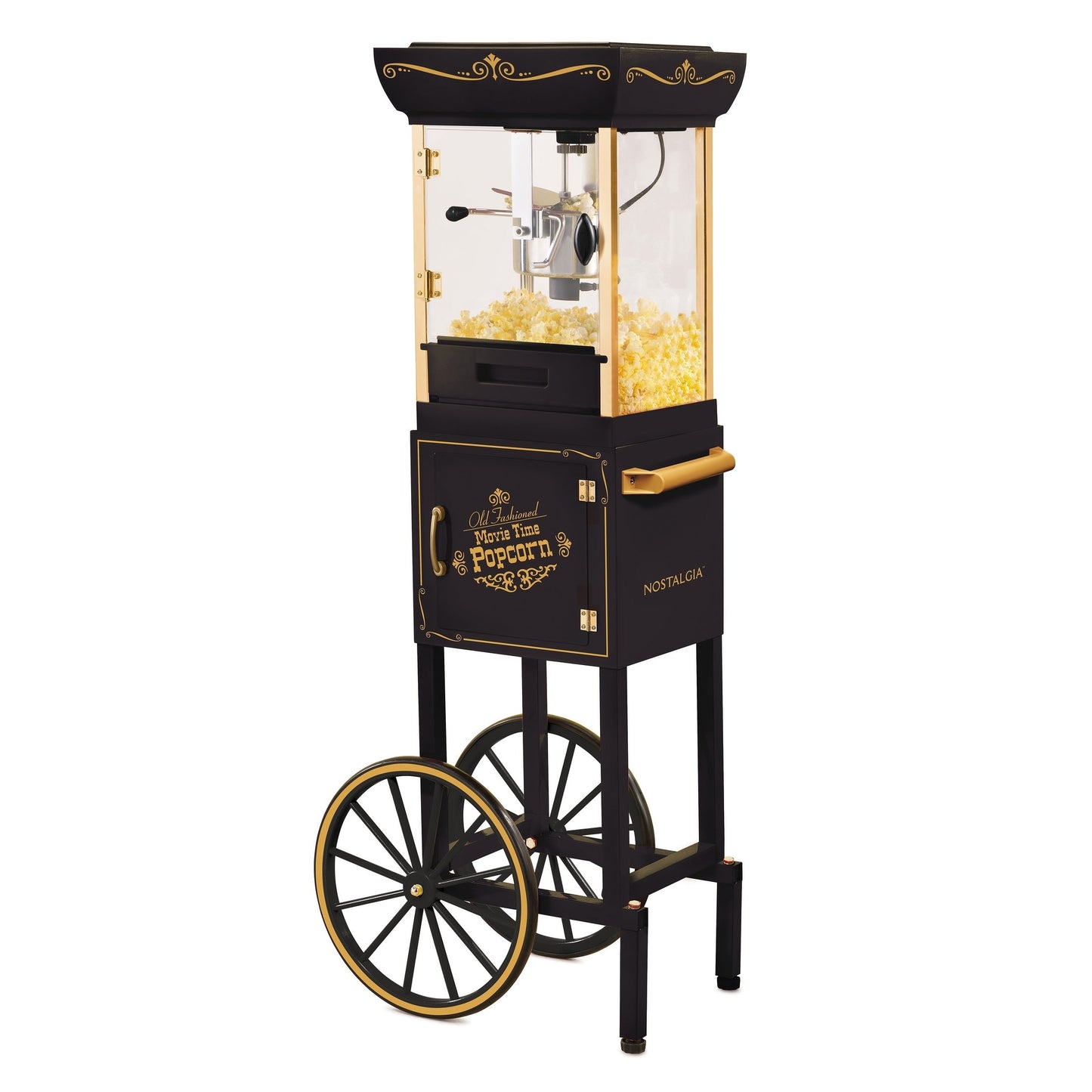Bollitore da 2,5 once in stile cinema, carrello per popcorn da 10 tazze e 48 pollici