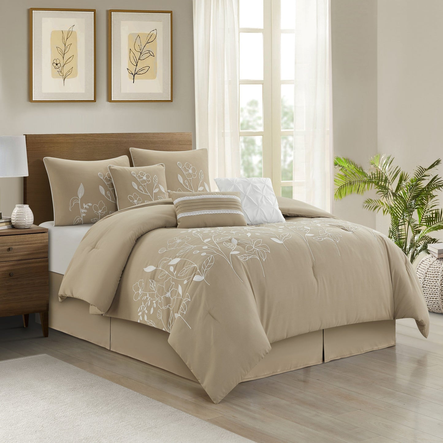 Set copripiumino floreale e botanico Nanshing Taylor da 7 pezzi
