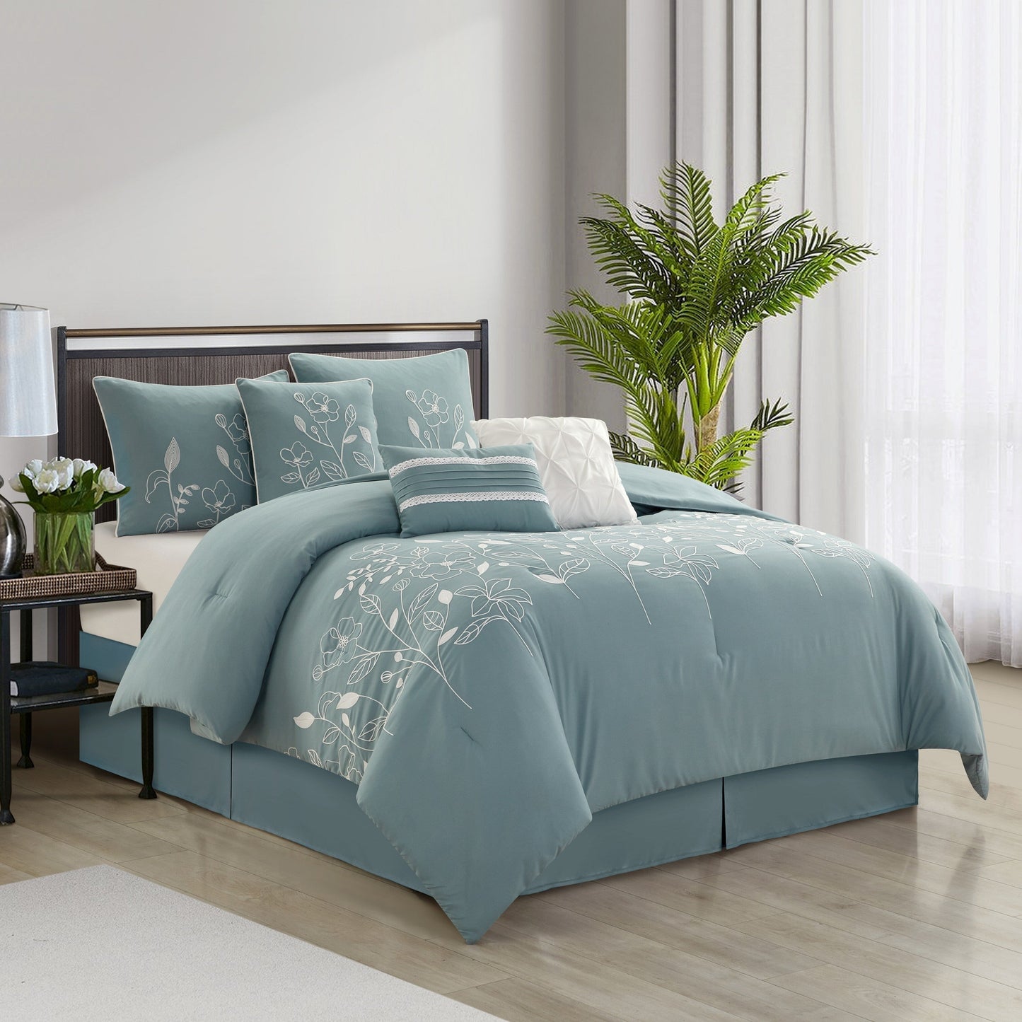 Set copripiumino floreale e botanico Nanshing Taylor da 7 pezzi