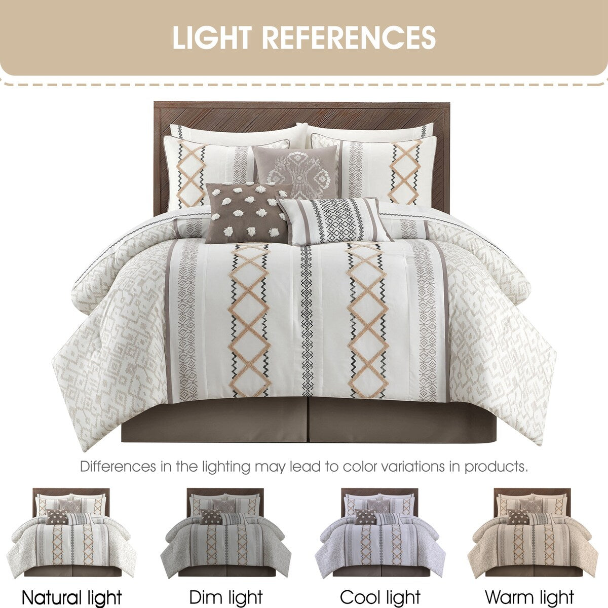 Nanshing Trina Set di piumoni ricamati in stile boho da 15 pezzi