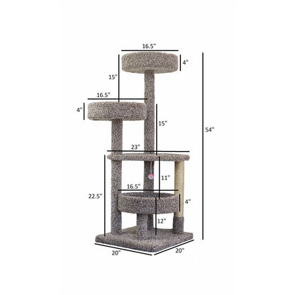 New Cat Condos Solid Wood Sturdy Cat Tower with Beds