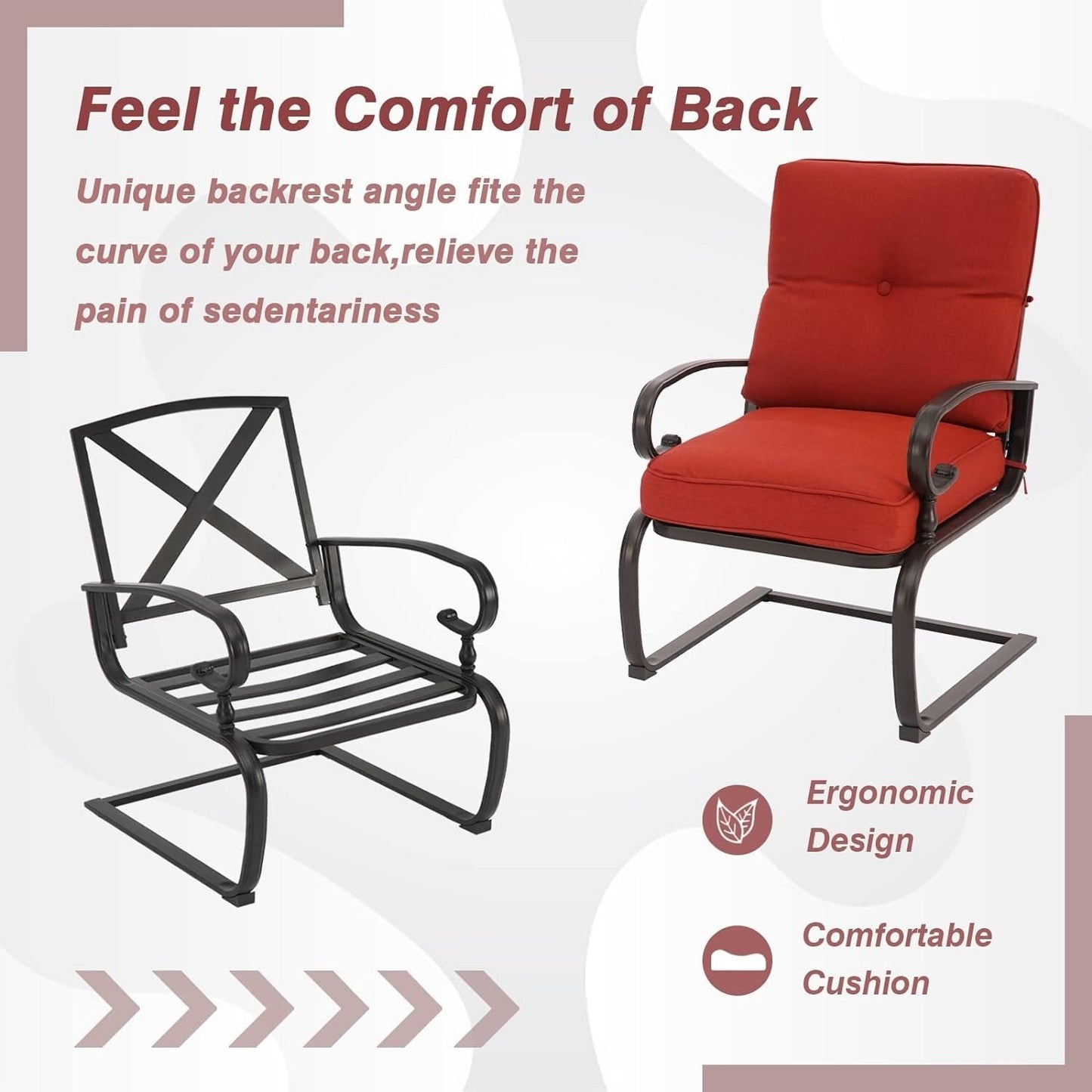 Set da pranzo Nista da esterno con 3 sedie e cuscini per patio, tavolino e C-Spring Bistro di Havenside Home