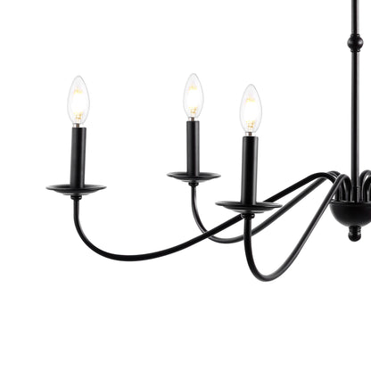 Lampadario a LED in ferro a 6 luci da 34,75 pollici, di JONATHAN Y