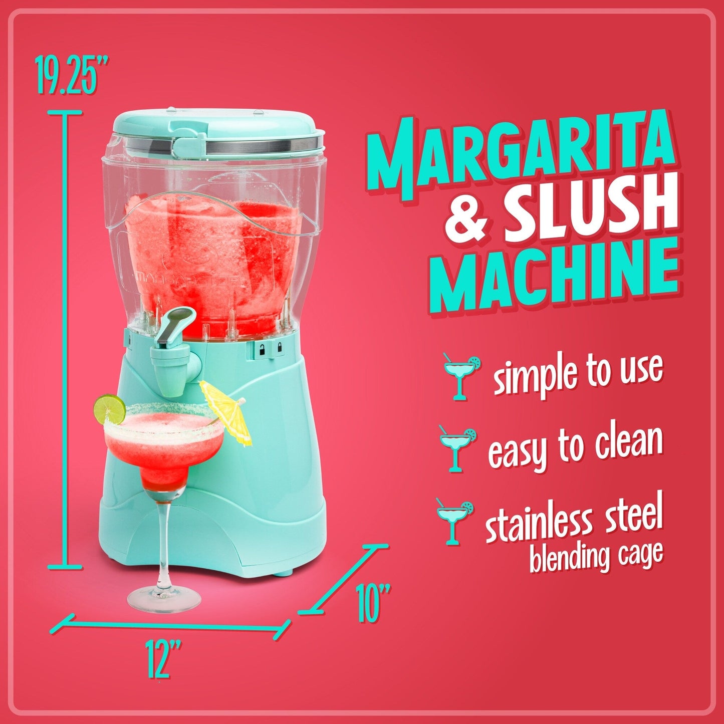 Nostalgia 1 Gallone Margarita &amp; Slush Machine, Aqua